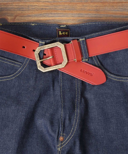 【珍品】LEVI’S ゴールドバックル 正規品USA製 レザーベルト ビンテージ 正規品 USA製 Levi's リーバイス ゴールド バックル レザー