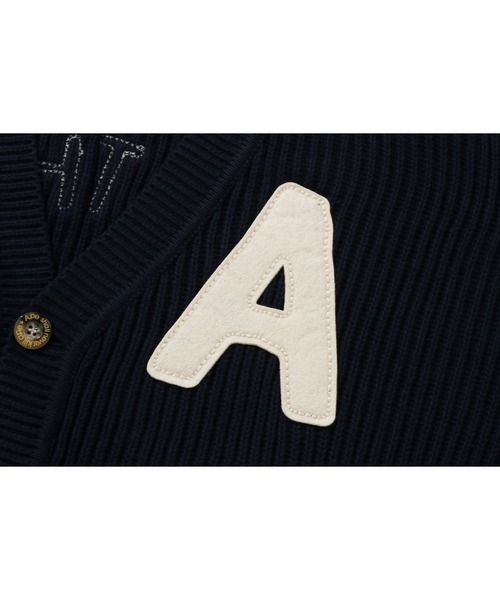 A BATHING APE カーディガン COLLEGE CARDIGAN レディース