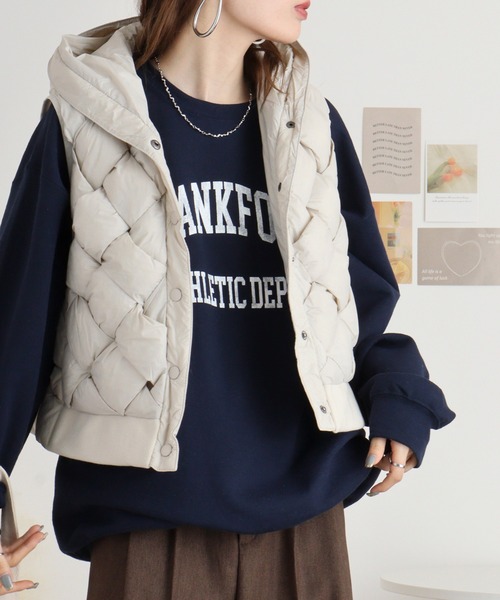 EGLANTINE（エグランティーヌ） ダウンベスト ベスト クロップド丈中綿