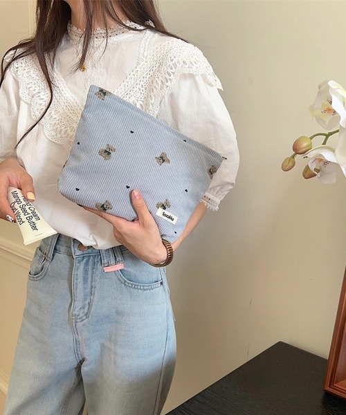 Mignonjour バッグインバッグ ポーチ Mignonjour/くまコーデュロイ