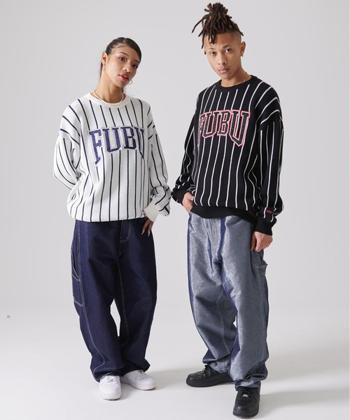FUBU（フブ） セーター ニット ブランド ロゴ 刺繍 ワッペン 