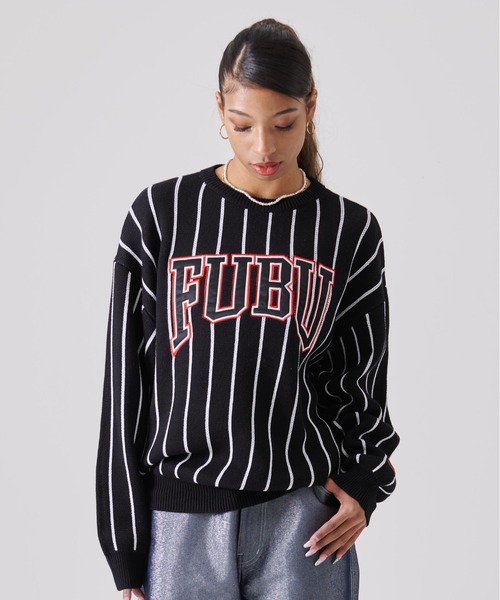 FUBU（フブ） セーター ニット ブランド ロゴ 刺繍 ワッペン
