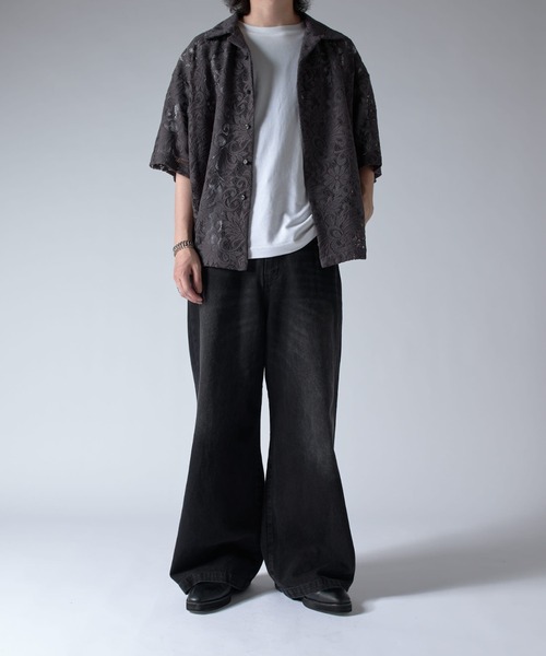 Lui's フラワーレースシャツ　25ss 未使用 Lui's シャツ フラワーレースシャツ 25ss メンズ : ZOZOTOWN