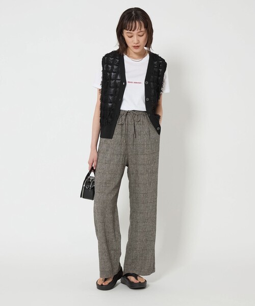 【Staud】 Sashaプリーツリネンワイドレッグパンツ green label relaxing パンツ 「size SHORT/TALLあり」BREEZE