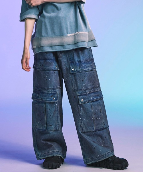 ダブルビッグポケットプライムワイドデニムカーゴパンツmaison special UNISEX》Double Big Pocket Prime-Wide Denim Cargo Pants