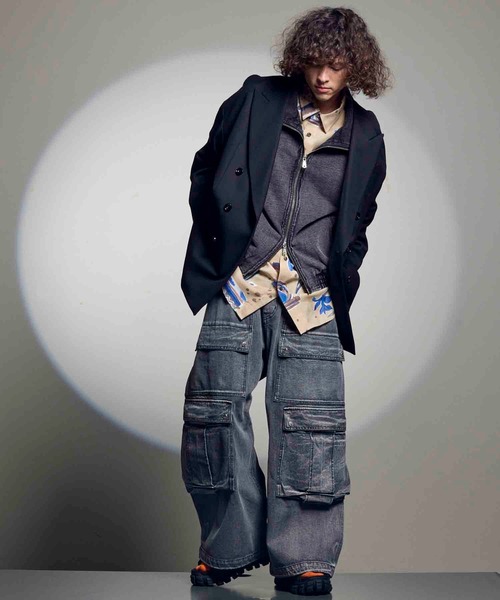 ダブルビッグポケットプライムワイドデニムカーゴパンツmaison special MAISON SPECIAL（メゾンスペシャル）の「《UNISEX》Double Big