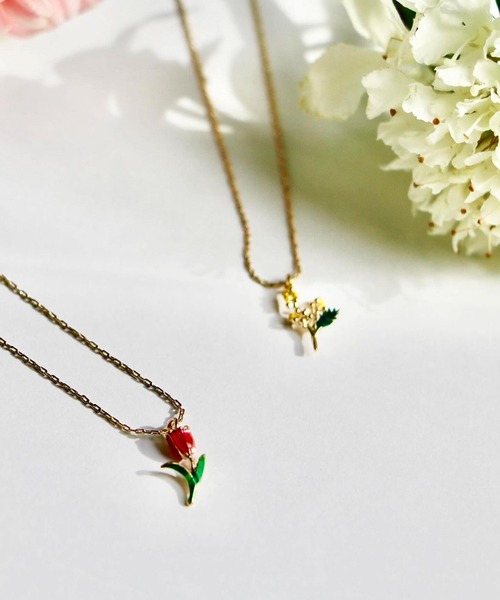 Zoule（ゾーラ） ネックレス ゾーラ：FLOWER LETTER SERIES flower