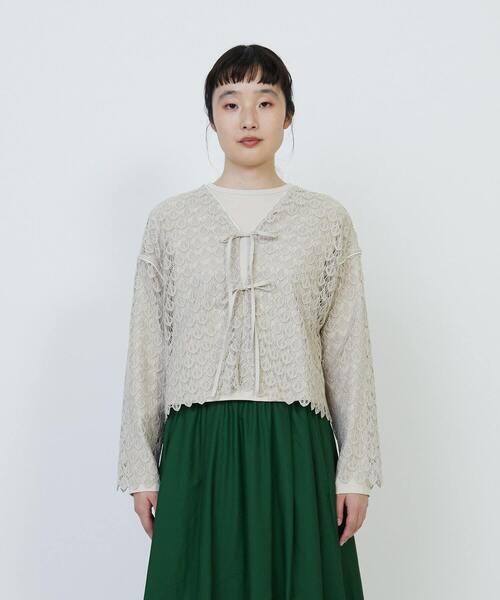 今期　LOISIR コットンケミカルレースブラウス LOISIR ブラウス シャツ 「2WAY」コットンケミカルレース