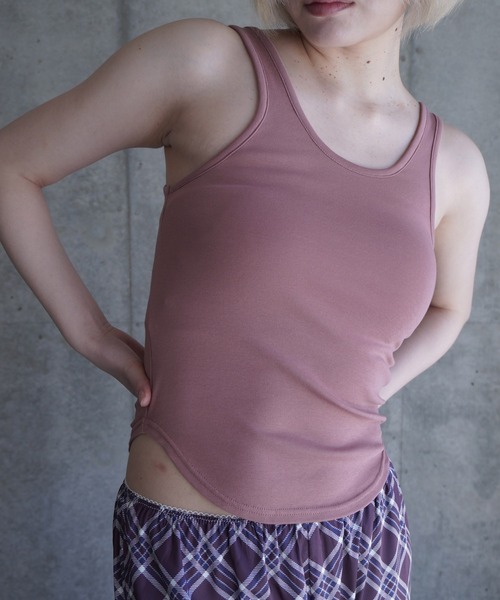 タンクトップ ノースリーブ RIB TANK TOP レディース