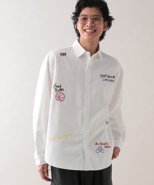シャツ モチーフ刺繍/オーバーサイズ/オックスフォードシャツ メンズ | RAGEBLUE | 06