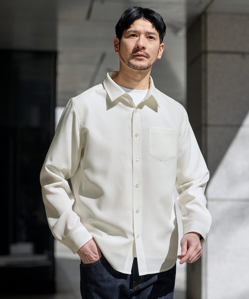 SPU（スプ） シャツ 「イージーケア・吸水速乾・通気性・軽量」綿麻