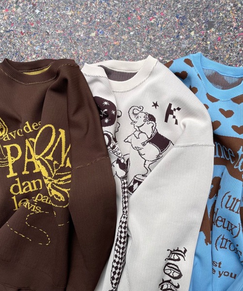 トレーナー スウェット Jumper Papillons レディース メンズ KNT365 トレーナー スウェット Jumper Papillons レディース