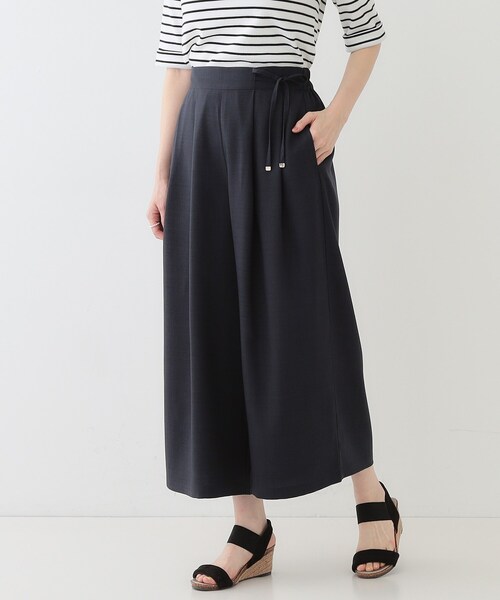 『Mediam』（Ｆ）ニット ガウチョパンツ/ブーツカット/ ロング丈 ワイドパンツ レディース 秋 冬 ニットパンツ リブニット パンツ