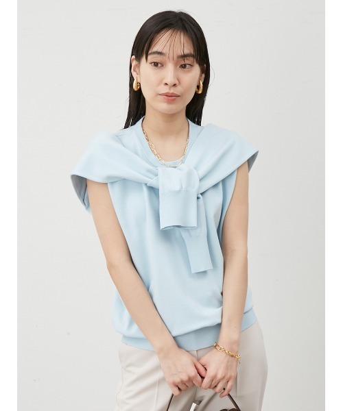 【新品・タグ付】Mila Owen ノットディテールノースリニットトップス Mila Owen｜ノットディテールノースリニットトップス | Rakuten