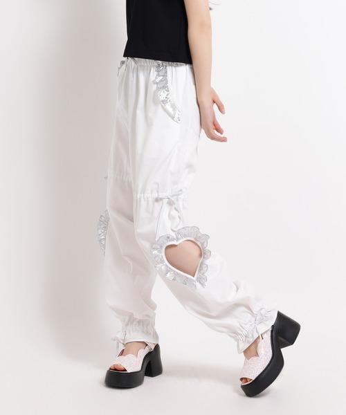 MILK ミルク ハートウィンドウパンツ ホワイト MILK（ミルク） パンツ Heart Window パンツ レディース : ZOZOTOWN