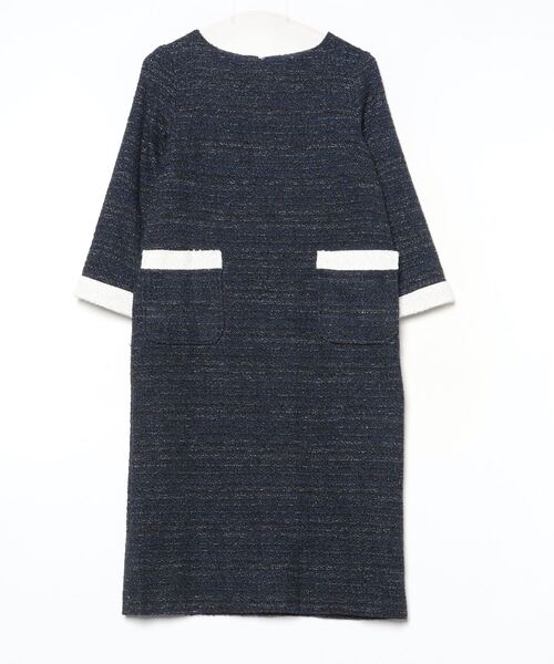 DRESS LAB（ドレスラボ） 7分袖ワンピース M ネイビー レディース