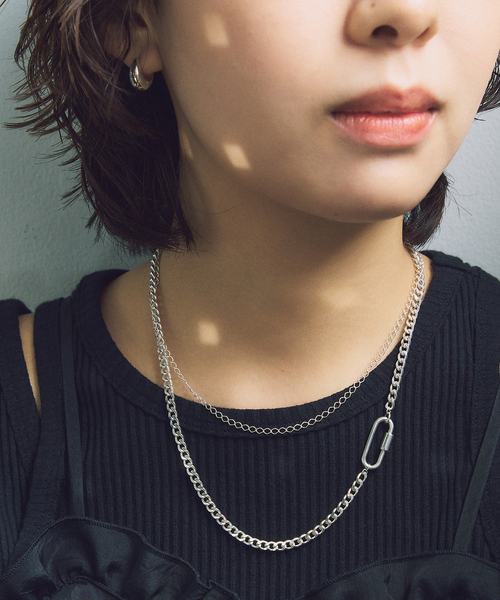 ネックレス 「SAMH by LILAS」カラビナキヘイチェーンネックレス SV レディースの画像