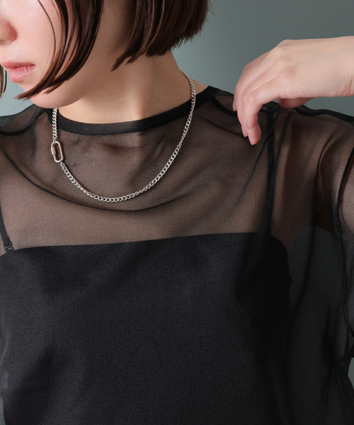 ネックレス 「SAMH by LILAS」カラビナキヘイチェーンネックレス SV レディースの画像