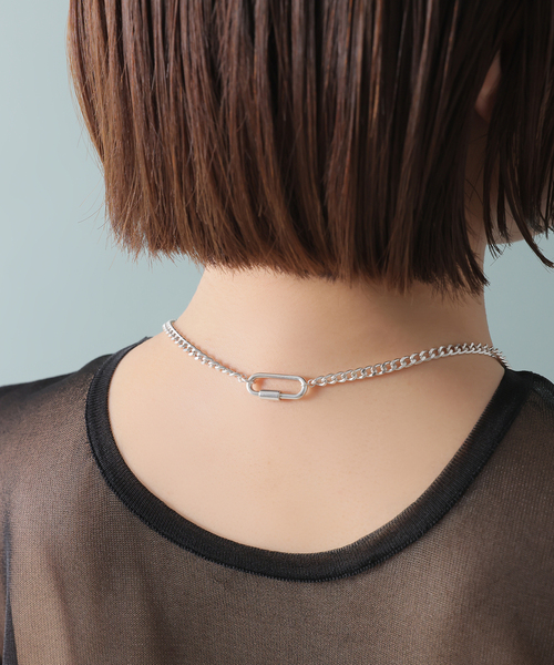 ネックレス 「SAMH by LILAS」カラビナキヘイチェーンネックレス SV レディースの画像