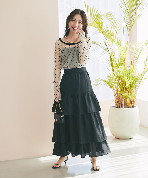 Mino mama La Boutique Bonbon スカート レースマキシスカート | La boutique BonBon(ラブティック