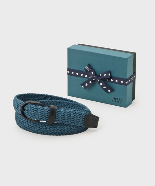 【新品未使用】GAHGA 蓄光ベルト 500cm ブラック x ターコイズ TAKEO KIKUCHI（タケオキクチ） ベルト 「ONOFF対応／サイズフリー穴