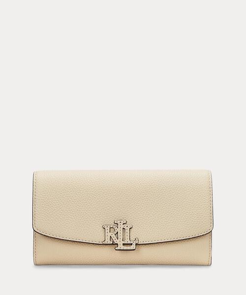 ロゴ【Ralph Lauren】Pebbled Large Cameryn フラップ 長財布 Pebbled Large Cameryn Flap Wallet