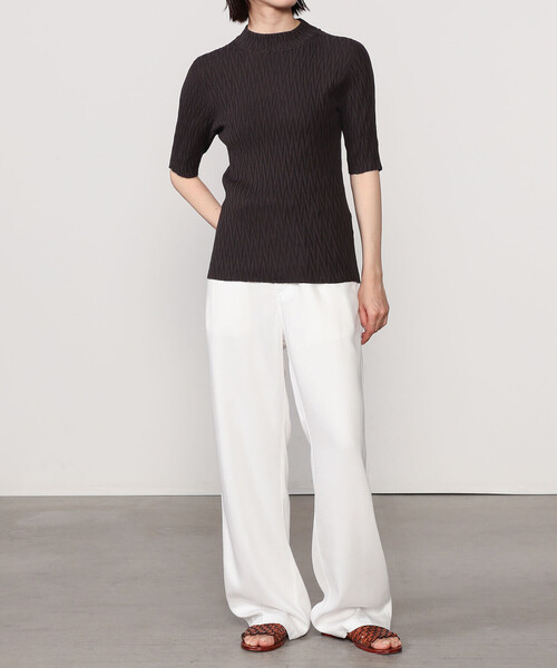 ニット セーター unfil |コットン ハイネック リブニットプルオーバー WOMEN レディース unfil ニット セーター |コットン ハイネック リブニットプル