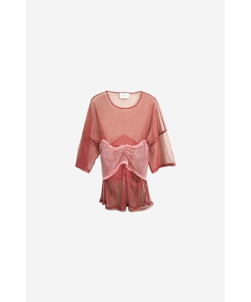 tシャツ See-through Knit T-shirt レディース