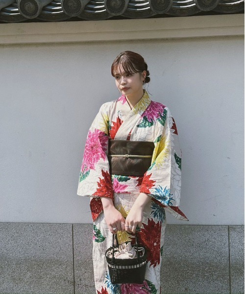 Ameri（アメリ） 浴衣 KEITAMARUYAMA × Ameri BEIGE FLOWER YUKATA