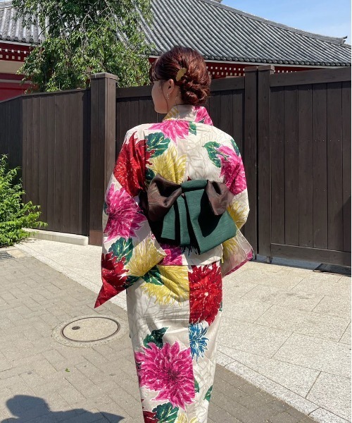 KEITAMARUYAMA ×Ameri BEIGE FLOWER YUKATA Ameri（アメリ） 浴衣 KEITAMARUYAMA × Ameri BEIGE FLOWER YUKATA