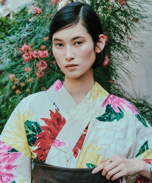 KEITA MARUYAMA（ケイタマルヤマ） 浴衣 × Ameri BEIGE FLOWER YUKATA