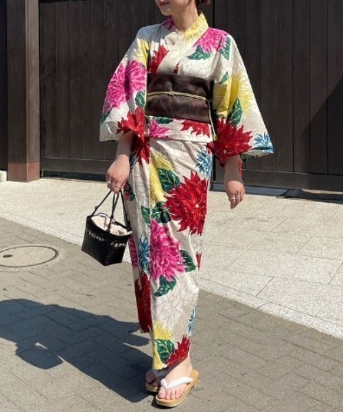KEITA MARUYAMA（ケイタマルヤマ） 浴衣 × Ameri BEIGE FLOWER YUKATA