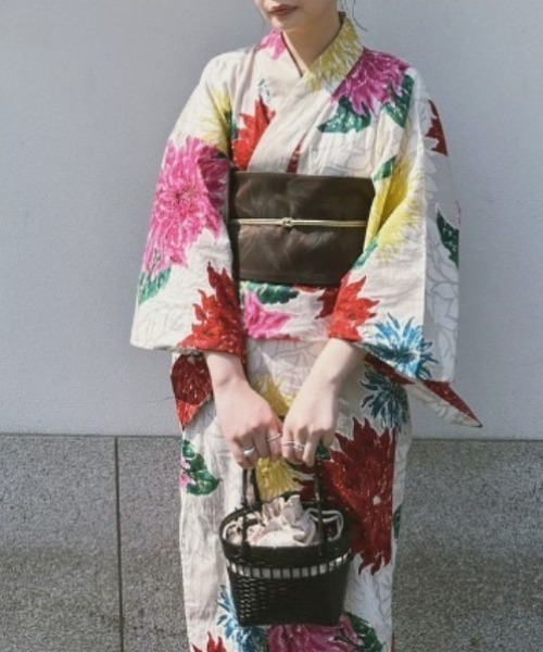 期間限定価格　KEITA MARUYAMA ユリ 芝桜 花柄 浴衣 クリーム色 KEITA MARUYAMA（ケイタマルヤマ） 浴衣 × Ameri BEIGE FLOWER YUKATA