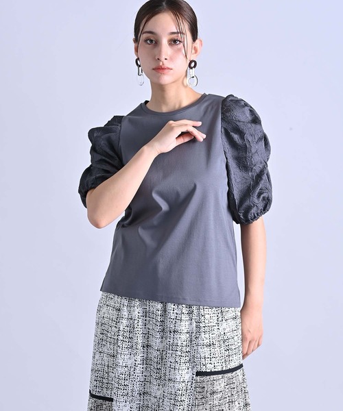 tシャツ シルケット天竺タフタスリーブプルオーバー レディース