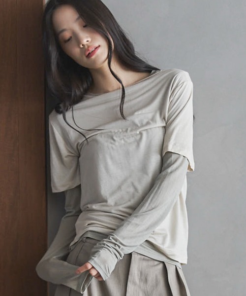 feepur（フェピュール） tシャツ ハーフスリーブセットシアーロンTee 