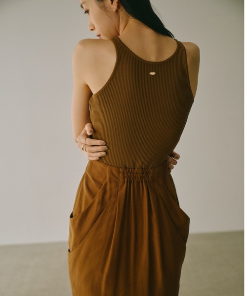 【今日限定価格】anuans ニットドッキングタフタワンピース アニュアンス anuans ニットドッキングタフタワンピース （PISTACHIO