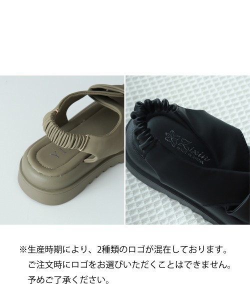 「Miniministore」 フラットサンダル 24.5cm カーキ レディース_画像2