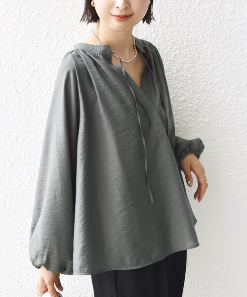 2019AW 完売品  Drawer グレーストラップブラウス ドゥロワーのシャツ / ブラウスの商品一覧｜ユナイテッドアローズ公式