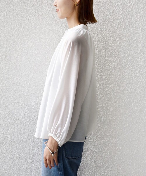 SHIPS（シップス） ブラウス シャツ 「手洗い可能」シアー タンブラー