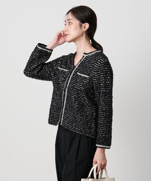 UNITED ARROWS カーディガン ツイード ニット レディース