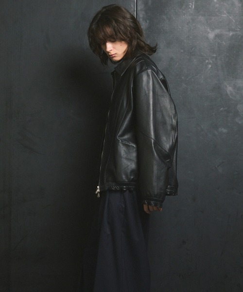 メゾンスペシャル シープレザーシングルカラーブルゾン ブラック サイズ1 PRE-ORDER】Sheep Leather Single Collard Blouson