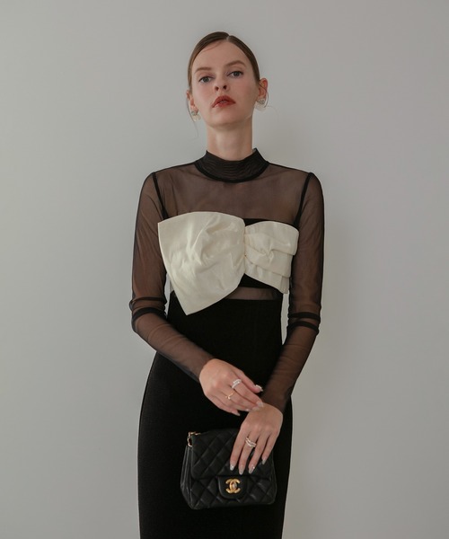 Leja（レジャ） ドレス 「LEJA LUXE」フロントツイストデザインシアー
