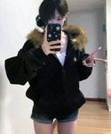パーカー フェイクファーフード スウェットパー...の詳細画像3