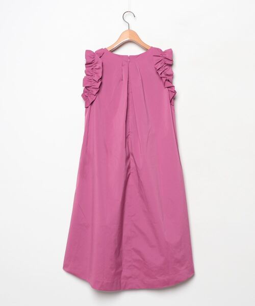 「Tara Jarmon」 フリルノースリーブワンピース M ピンク レディース_画像2