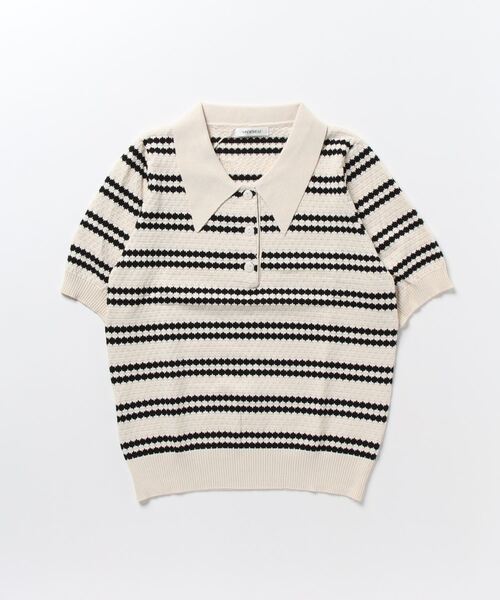 「VANNIE U」 半袖ニット FREE アイボリー レディース_画像2