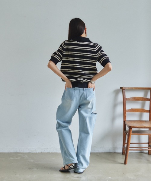 「VANNIE U」 半袖ニット FREE アイボリー レディース_画像5