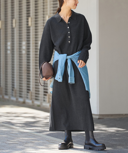 FRAMeWORK（フレームワーク） ワンピース ポロシャツニットワンピース