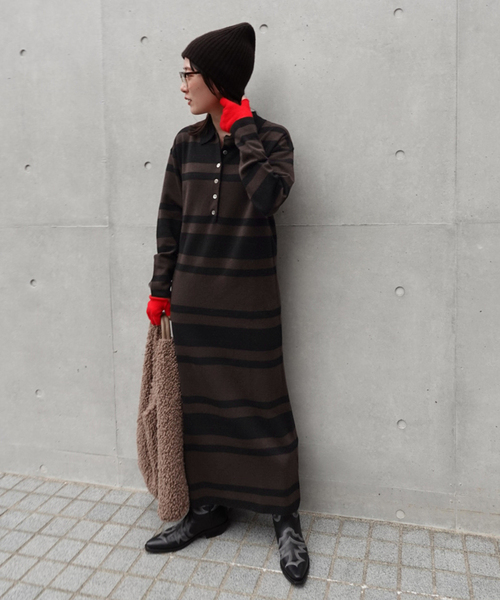 FRAMeWORK（フレームワーク） ワンピース ポロシャツニットワンピース