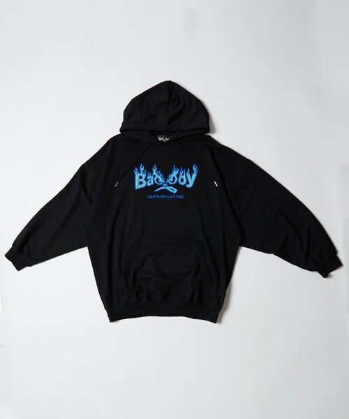 「BAD BOY」 プルオーバーパーカー MEDIUM グレー レディース_画像8