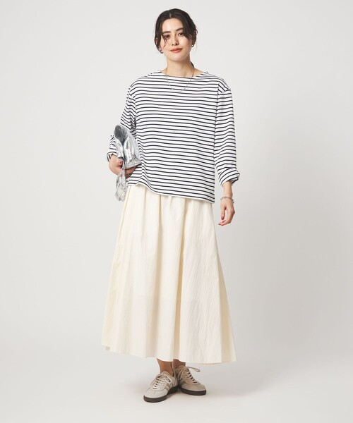 3点分グリーンレーベルリラクシング　長袖カットソー　ボーダー　ホワイトブラック green label relaxing（グリーンレーベルリラクシング） tシャツ